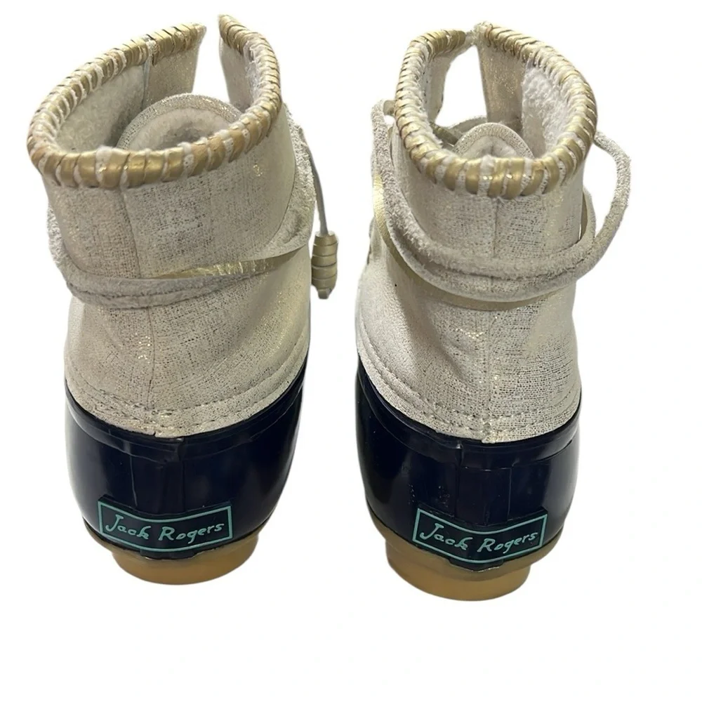 Jack Rogers Navy and Gold Duck Boots